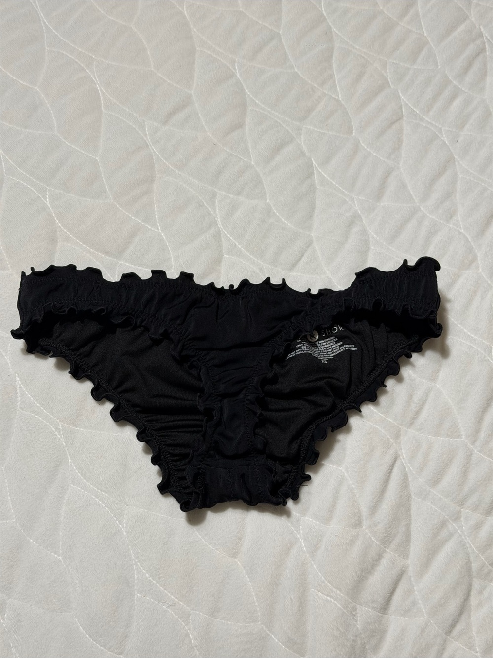 Shade & Shore Black Ruffle Bikini Bottoms